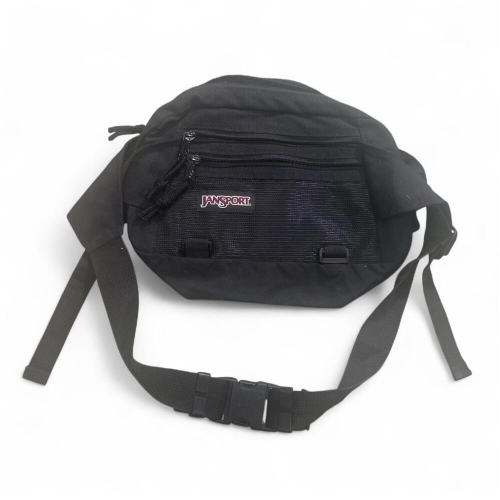 Vintage 90s Jansport Fanny Pack Made in USA Hip Waist Bag 1990’s Black
